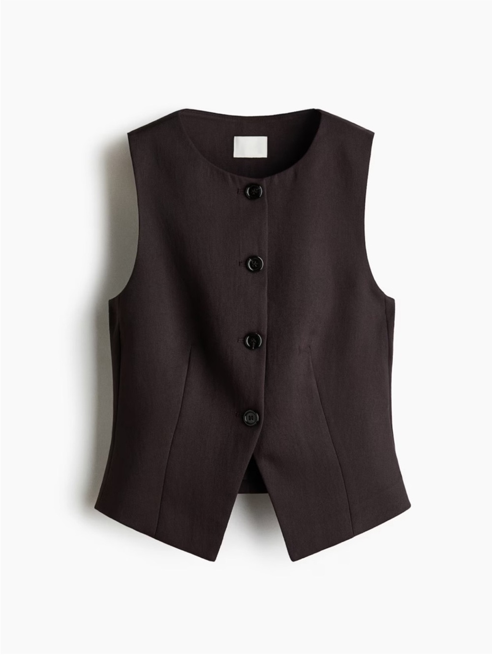 H&M Dark Brown Sleeveless Button Vest